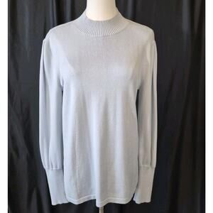 J. McLaughlin Womens Light Blue Mock Neck Pullover Sweater Small